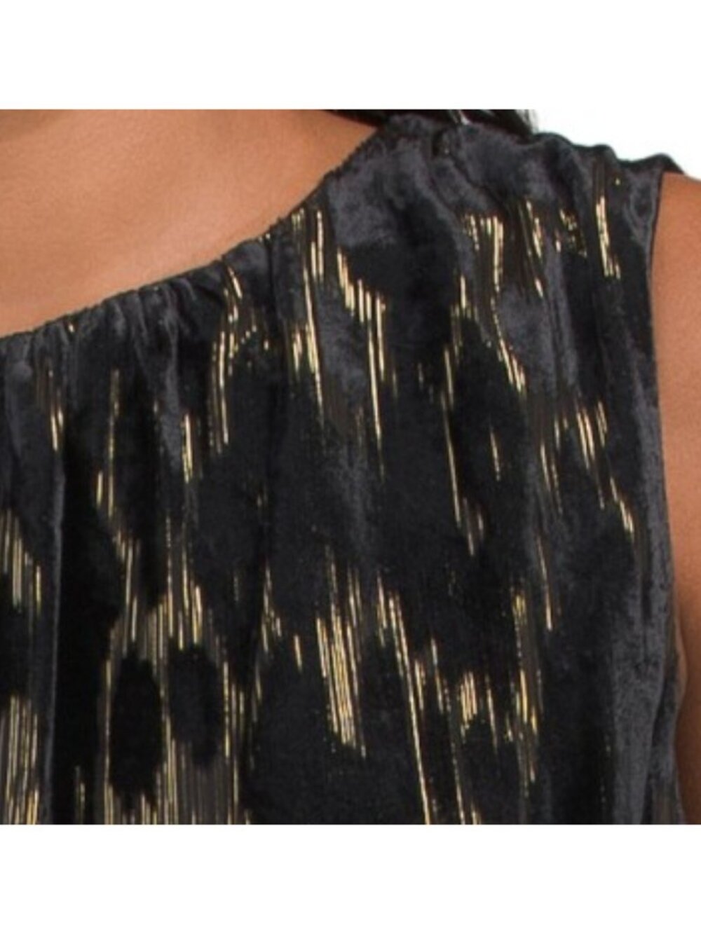 CIEBON Agnese Metallic Burnout Bubble Hem Top - Picture 3 of 3
